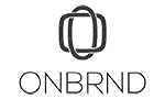 Onbrnd Marketing logo with black and white interlocking knot design.